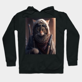 Angry Cat With Guns - Funny Design Digital Artwork Birthday Gift ideas for Cat Lovers Hoodie